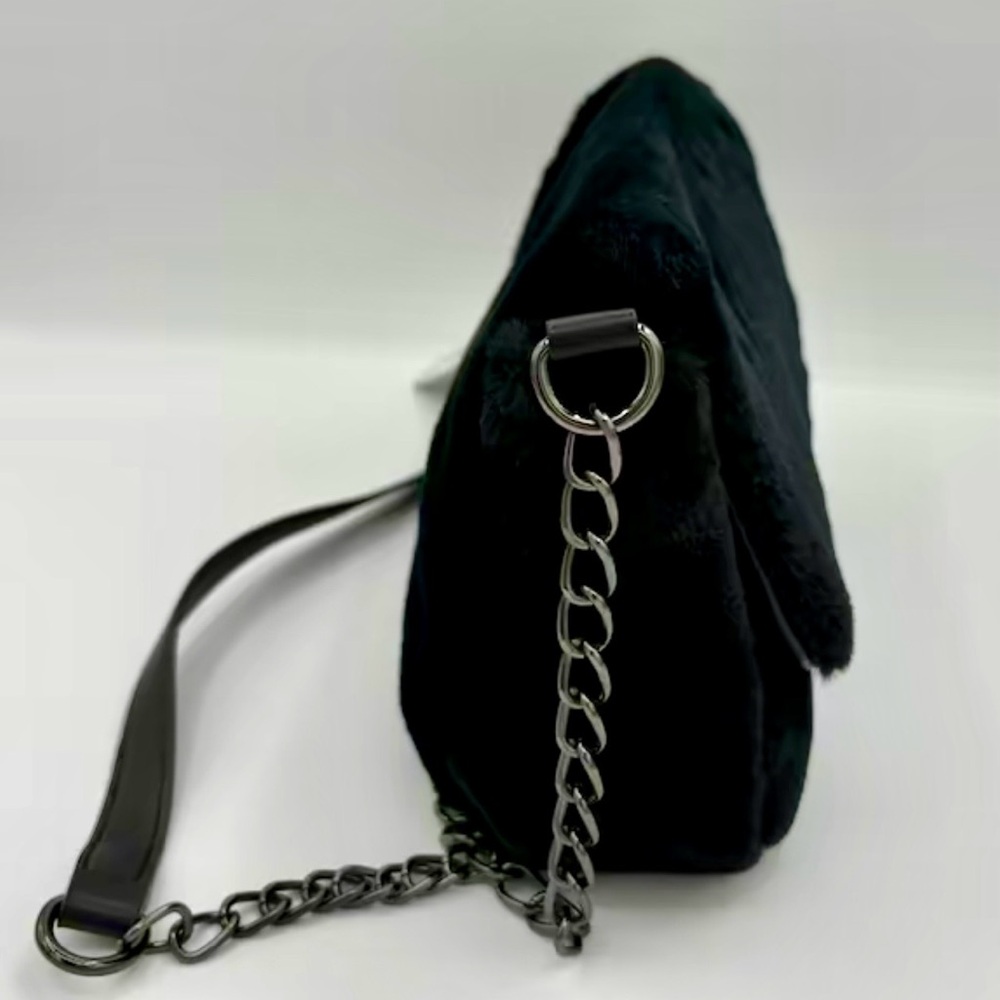 GILDA PARIS Noir Faux Fur Crossbody Bag In Black - Picture 2 of 16
